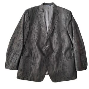Coppley Blazer Sport Jacket Men’s 48R Brown Black Snake Print Faux Leather Rare